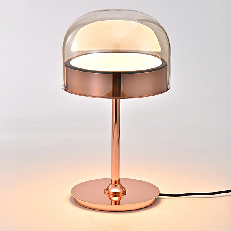 Lampada da comodino a LED in stile nordico a forma di cupola in vetro per camera da letto