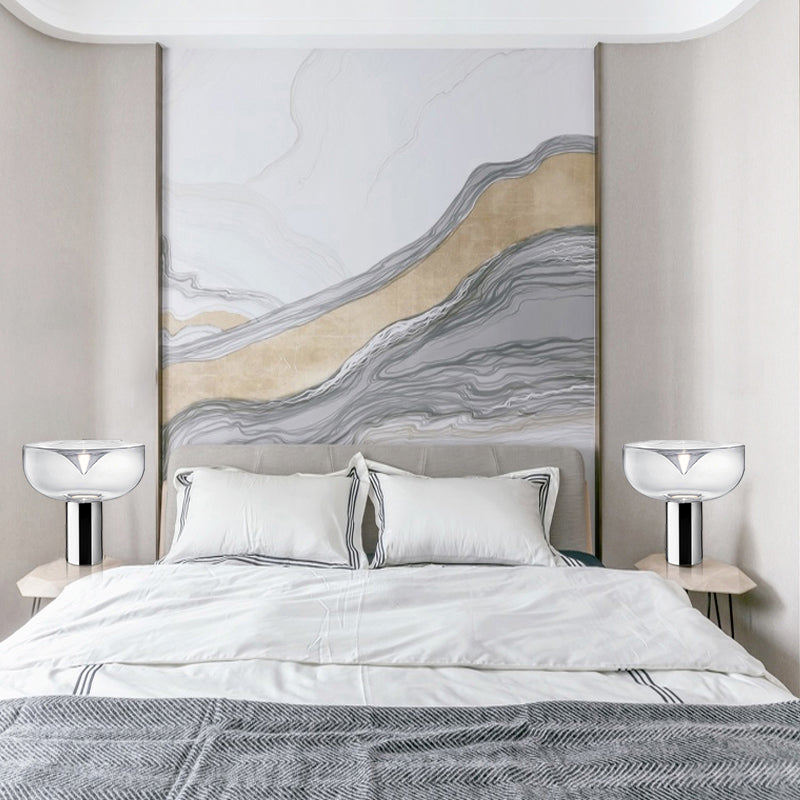 Bowl Glass Night Light minimalisme 1-Bulb Table Lampe avec design de haut ouvert pour la chambre