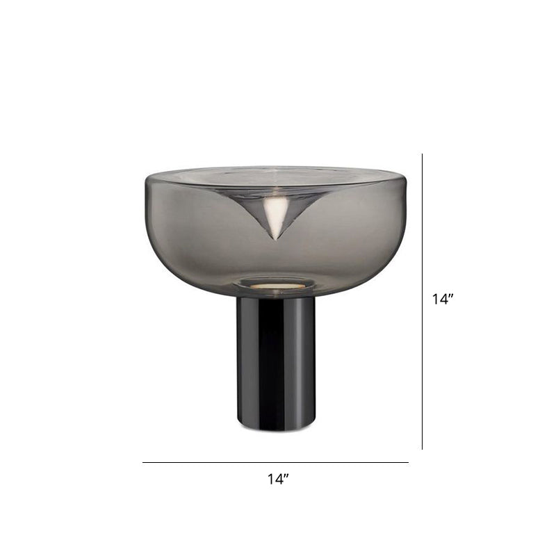 Bowl Glass Night Light minimalisme 1-Bulb Table Lampe avec design de haut ouvert pour la chambre