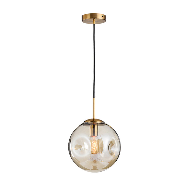 Kuiltjes glazen bol hanglamp postmodern messing 1-licht hangend licht voor slaapkamer