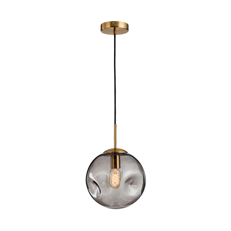 Kuiltjes glazen bol hanglamp postmodern messing 1-licht hangend licht voor slaapkamer