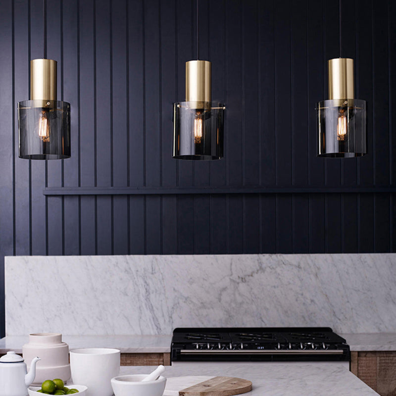 Fles gevormd naar beneden verlichtingshangersglas 1-licht postmoderne plafond suspensielamp