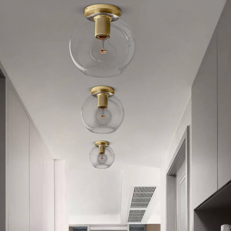 Illuminazione geometrica da incasso Lampada da soffitto semplice in vetro trasparente a 1 luce per corridoio