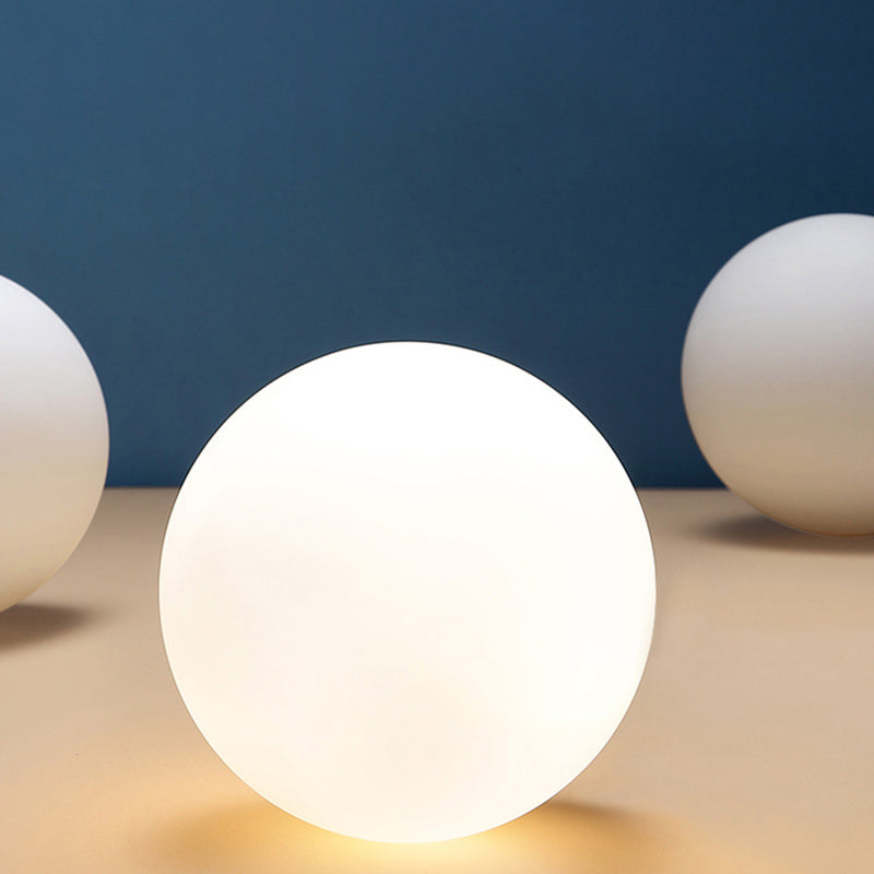 Opal Glass Orbs Pendant Lighting Minimalistic Hanging Chandelier for Living Room