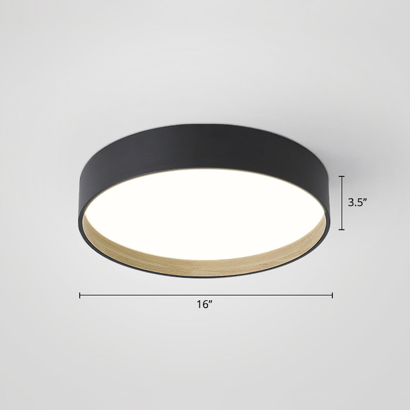 Nordic Circulair LED Plafond Flush Mount Metalen Keuken Flush Mount Lamp met Acryl Diffuser
