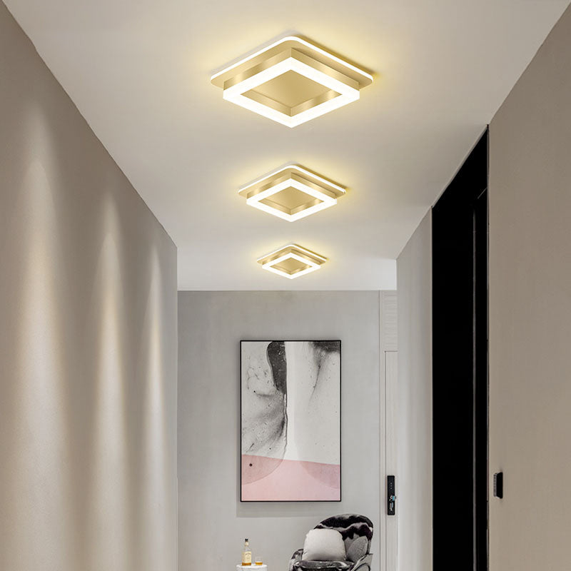 Loop Shaped LED Flush Mount Fixture Simple Style Metal Entryway Ceiling Flush Light