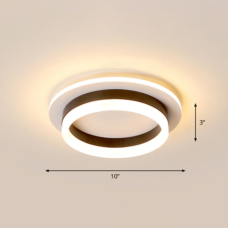 Loop Shaped LED Flush Mount Fixture Simple Style Metal Entryway Ceiling Flush Light