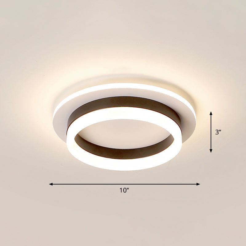 Loop Shaped LED Flush Mount Fixture Simple Style Metal Entryway Ceiling Flush Light