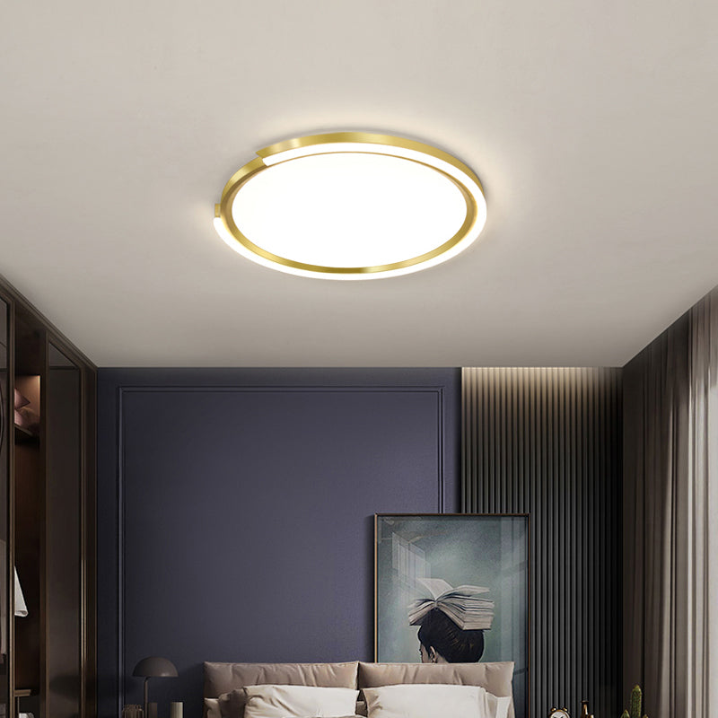 Extra-Thin Round Aluminum Ceiling Flush Nordic Style LED Flush Mount Light for Bedroom