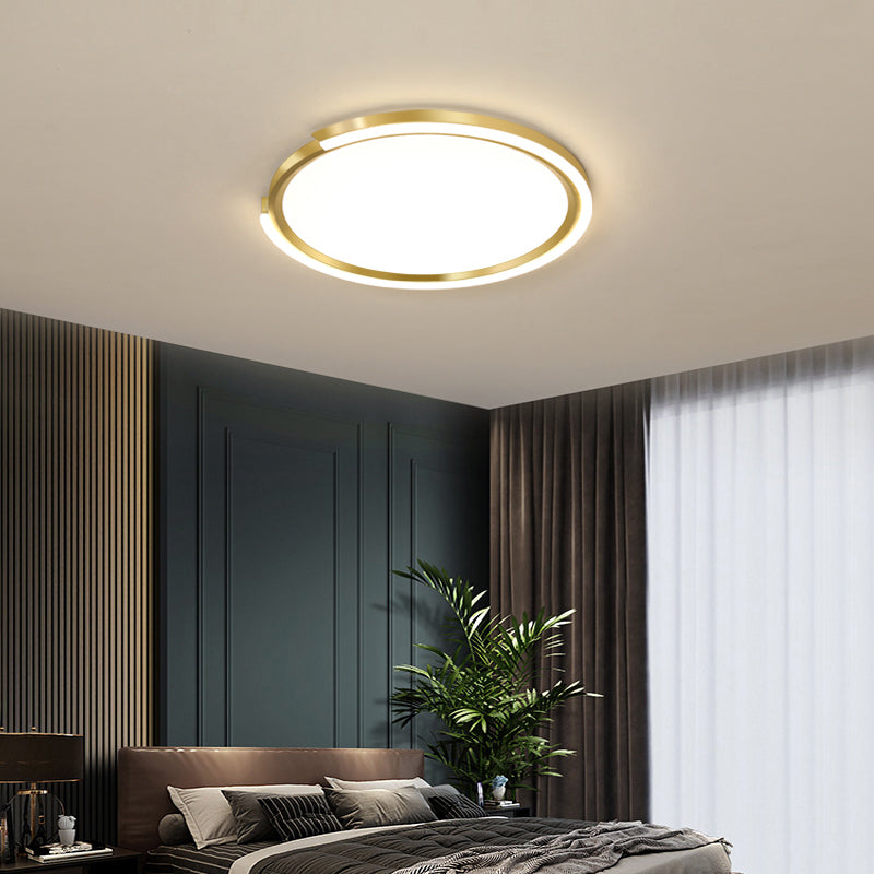 Extra-Thin Round Aluminum Ceiling Flush Nordic Style LED Flush Mount Light for Bedroom