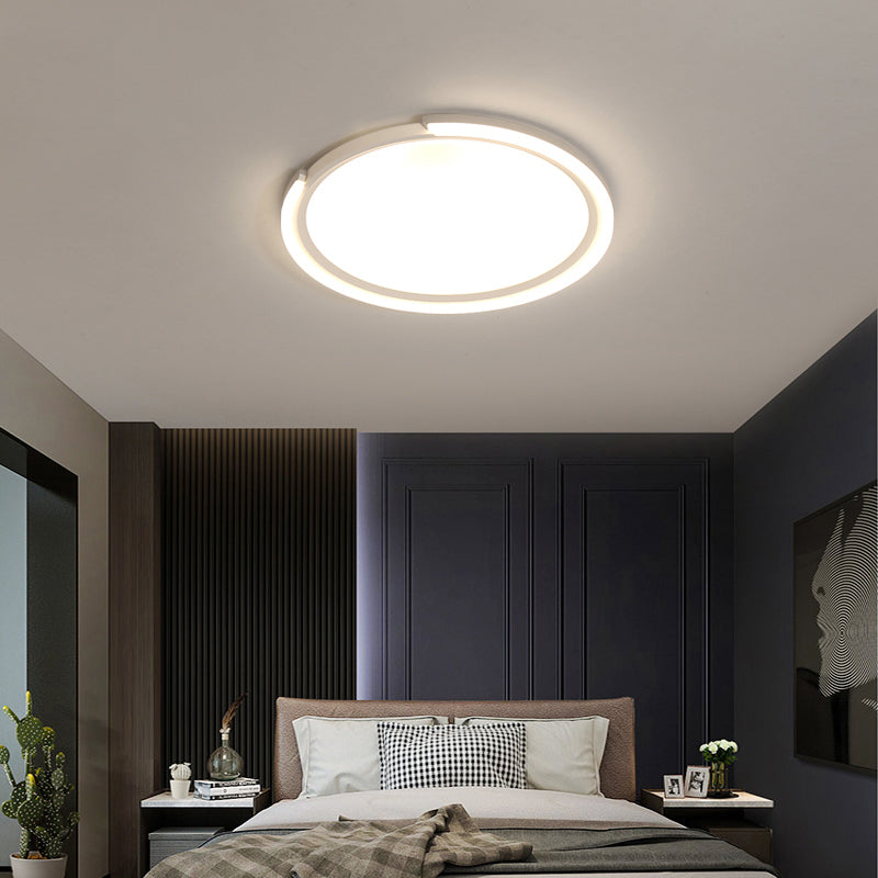 Extra-Thin Round Aluminum Ceiling Flush Nordic Style LED Flush Mount Light for Bedroom