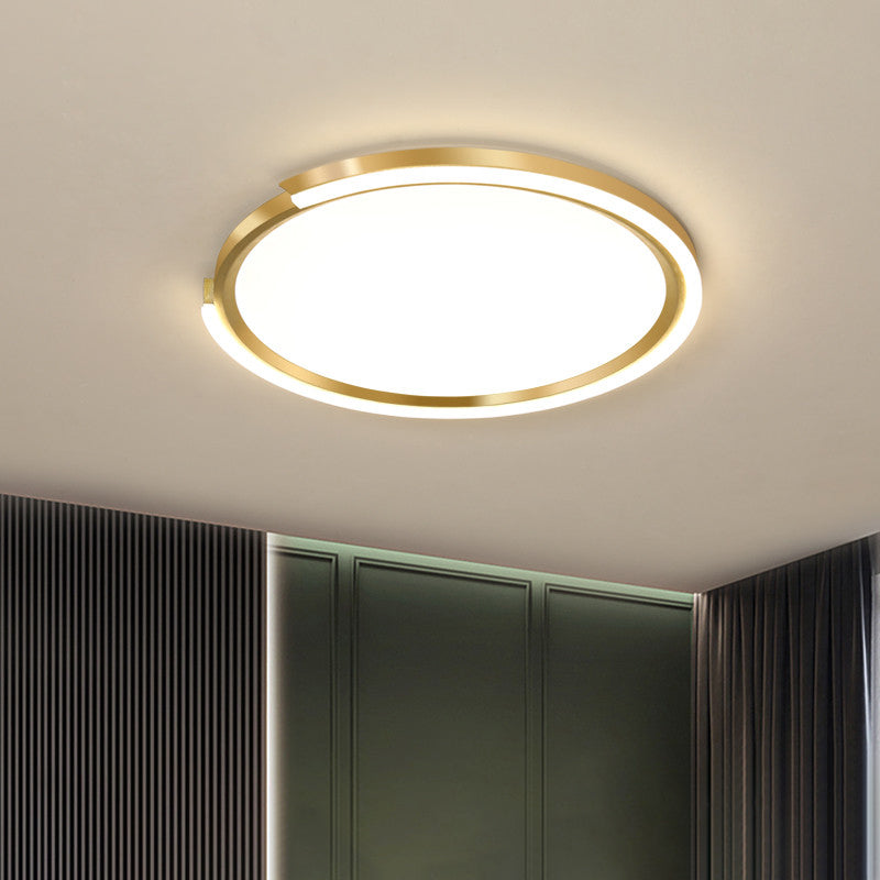Extra-Thin Round Aluminum Ceiling Flush Nordic Style LED Flush Mount Light for Bedroom