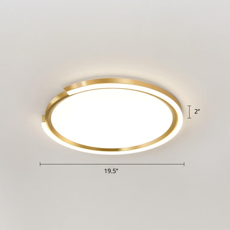 Extra-Thin Round Aluminum Ceiling Flush Nordic Style LED Flush Mount Light for Bedroom