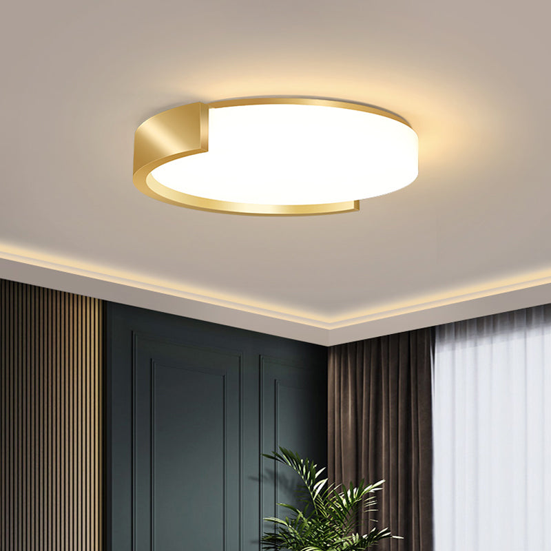 Nordic Flush Mount Verlichting Gold Finish Ronde Plafond Fixture met Acryl Shade