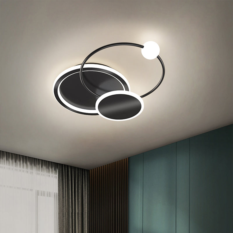 Geometric Acrylic LED Flush Light Minimalist Metal Bedroom Flush Mount Ceiling Light