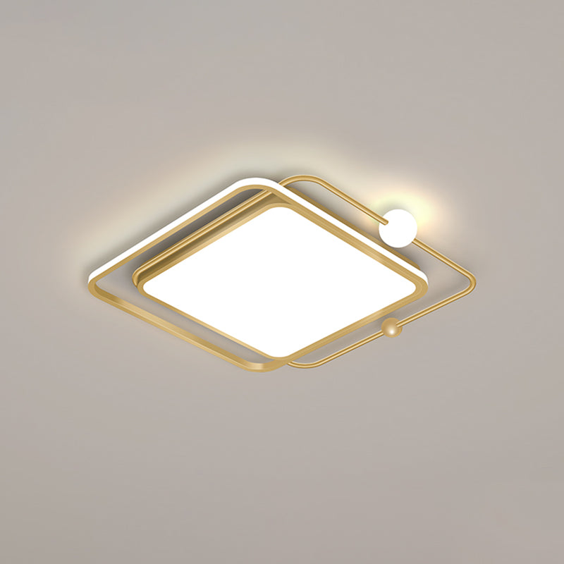 Geometric Acrylic LED Flush Light Minimalist Metal Bedroom Flush Mount Ceiling Light