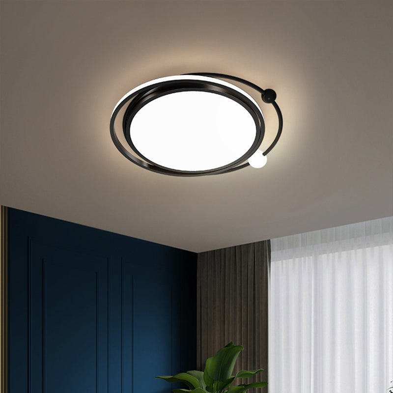 Geometric Acrylic LED Flush Light Minimalist Metal Bedroom Flush Mount Ceiling Light