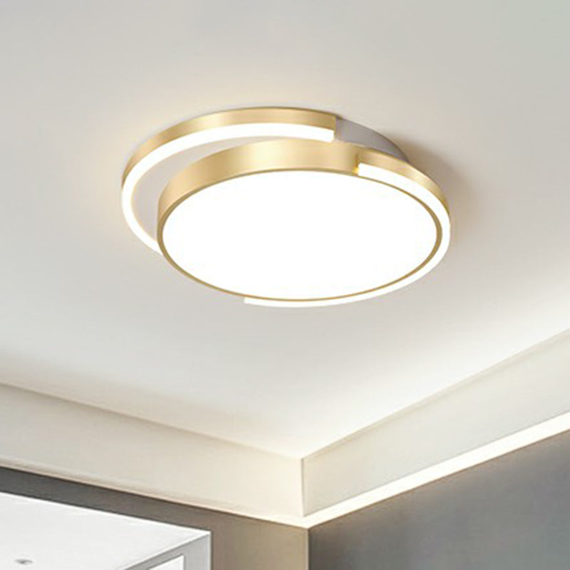 Gouden Ronde LED Inbouwarmatuur Eenvoud Acryl Plafondverlichting voor Slaapkamer