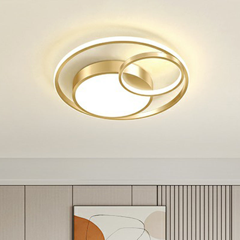 Modern Ring Shaped Flushmount Lighting Metal Bedroom LED Flush Ceiling Light Fixture
