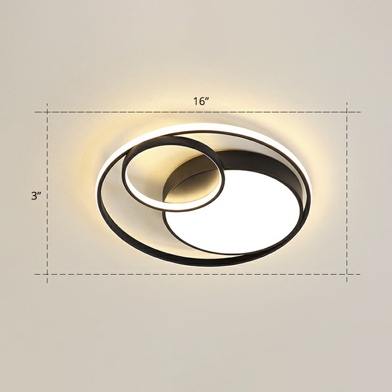 Modern Ring Shaped Flushmount Lighting Metal Bedroom LED Flush Ceiling Light Fixture