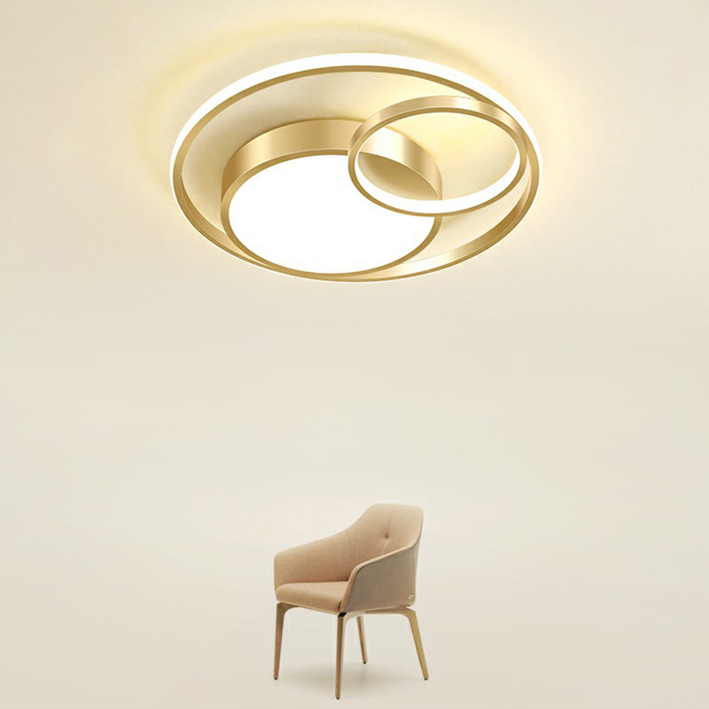 Lámpara de techo empotrada LED en forma de anillo moderno para dormitorio de metal con iluminación empotrada