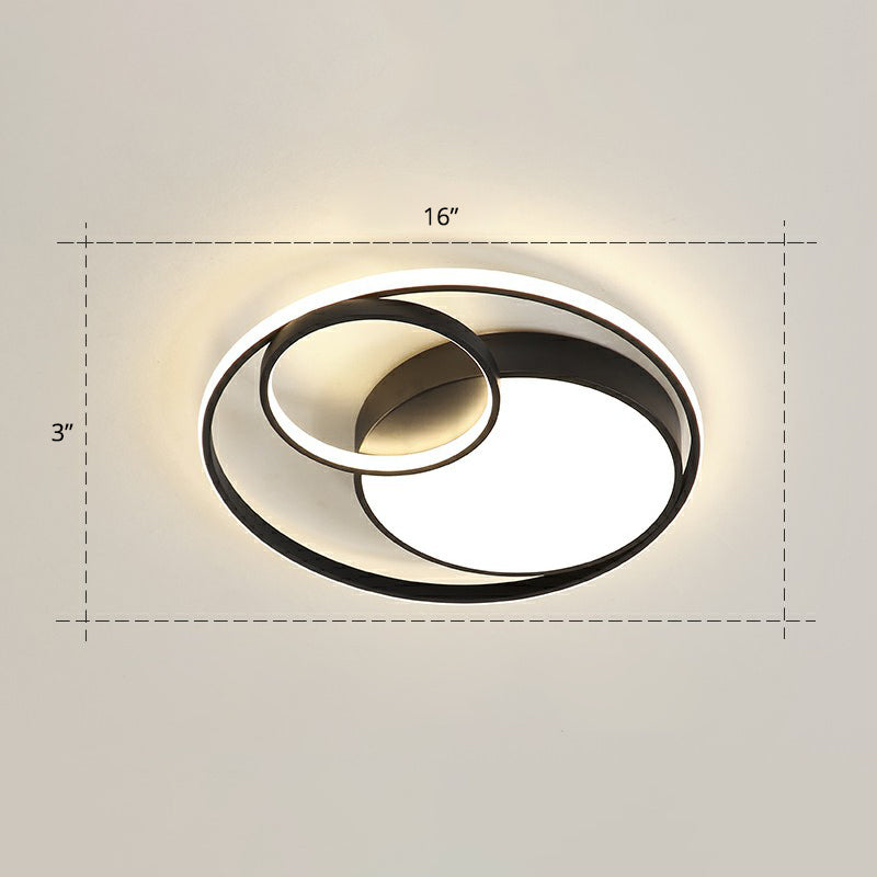 Modern Ring Shaped Flushmount Lighting Metal Bedroom LED Flush Ceiling Light Fixture
