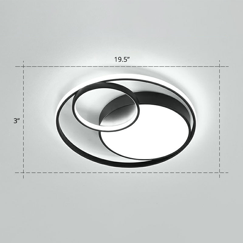 Modern Ring Shaped Flushmount Lighting Metal Bedroom LED Flush Ceiling Light Fixture