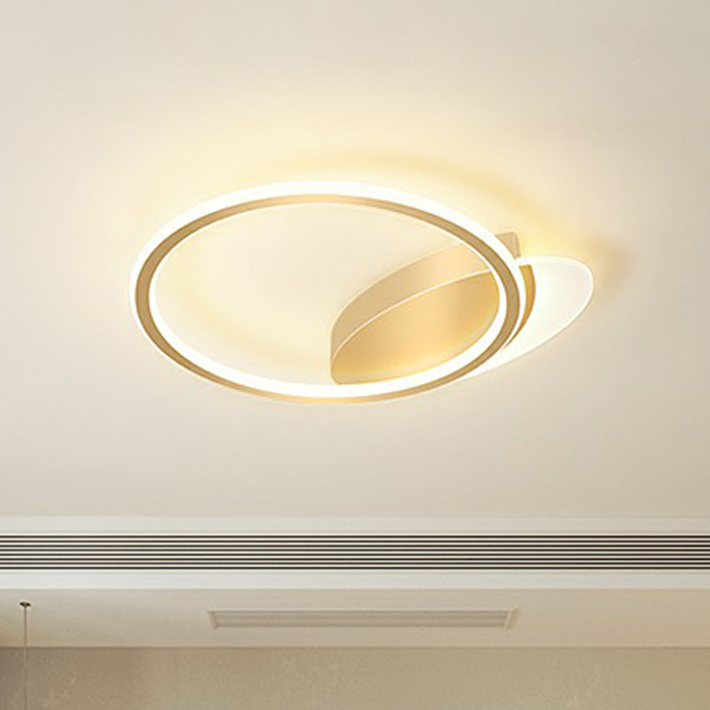 Gouden Ultradunne Led Flush Mount Plafond Fixture Simplicity Metal Flush gemonteerd Licht voor Slaapkamer