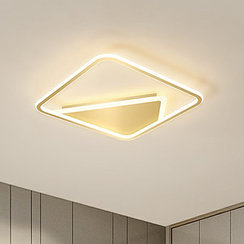 Gouden Ultradunne Led Flush Mount Plafond Fixture Simplicity Metal Flush gemonteerd Licht voor Slaapkamer