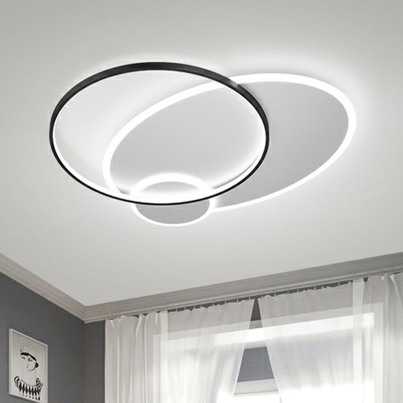 Lámpara empotrada de techo LED moderna, accesorio metálico de montaje empotrado, 3 bucles, para sala de estar