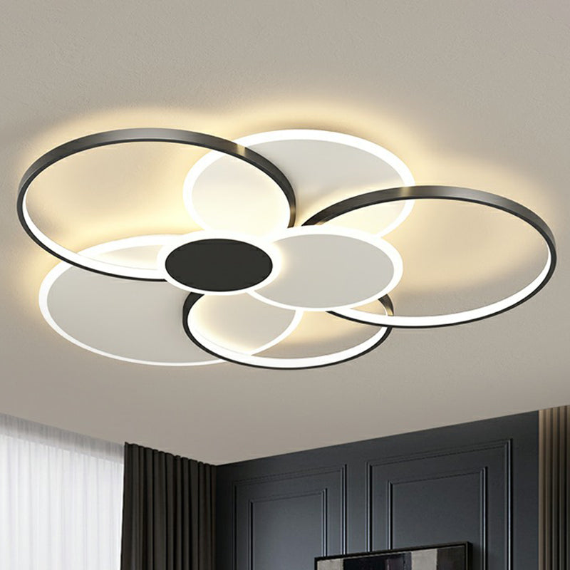 Metal Frame Flush-Mount Light Fixture Minimalism LED Ceiling Lamp for Living Room