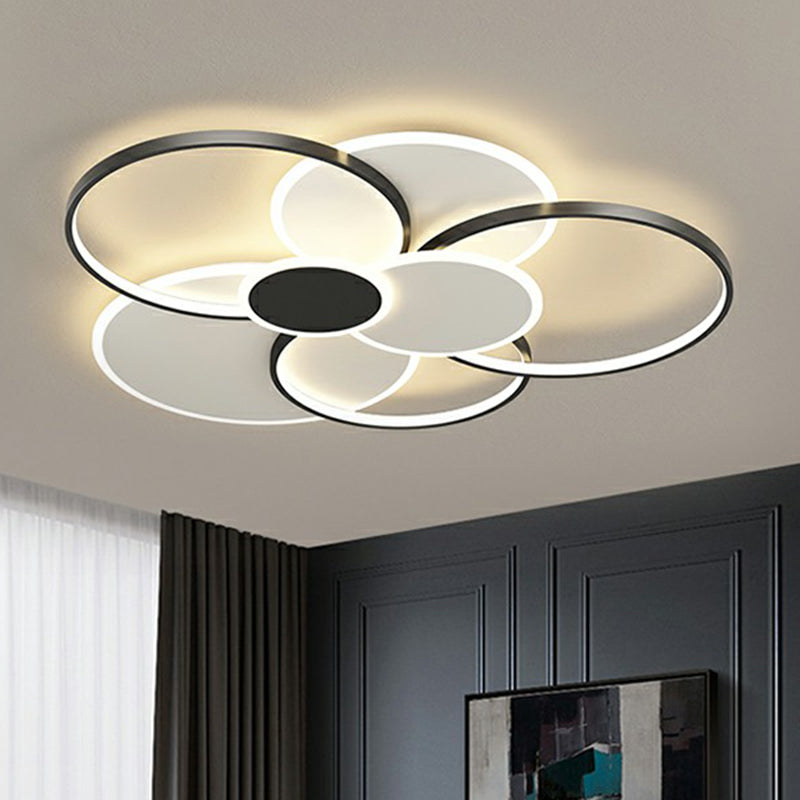 Metal Frame Flush-Mount Light Fixture Minimalism LED Ceiling Lamp for Living Room