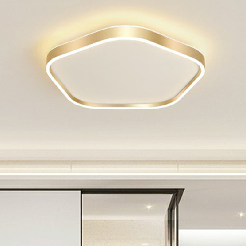 Gold Pentagon Flush Mount led Light Simple Style Acrílico Techo de iluminación para dormitorio