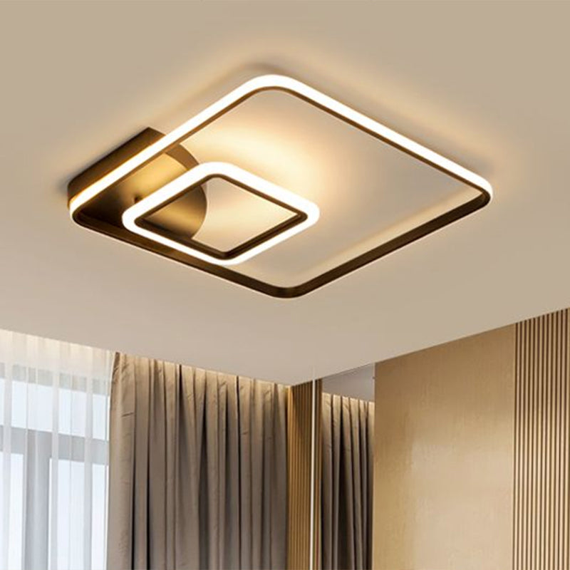 Lampada da incasso a soffitto quadrata a LED con montaggio a incasso Lampada da incasso moderna in metallo nero per hotel