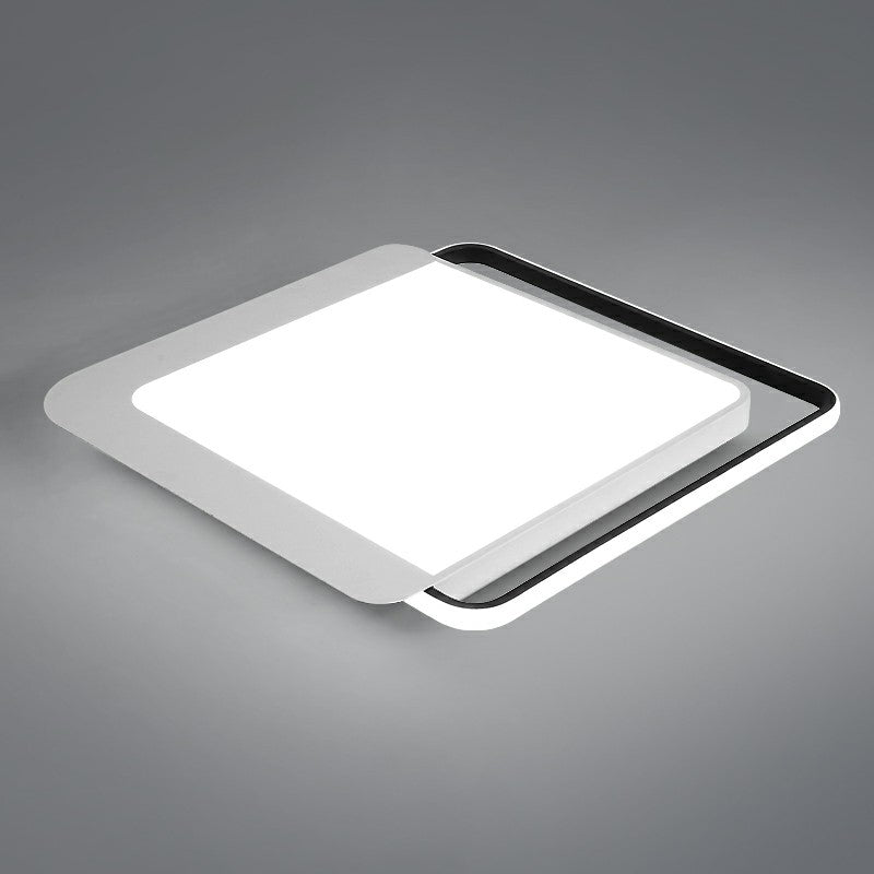 Minimalist Flush Mount Plafond Armatuur Zwart Vierkante Led Flush licht met acryl schaduw