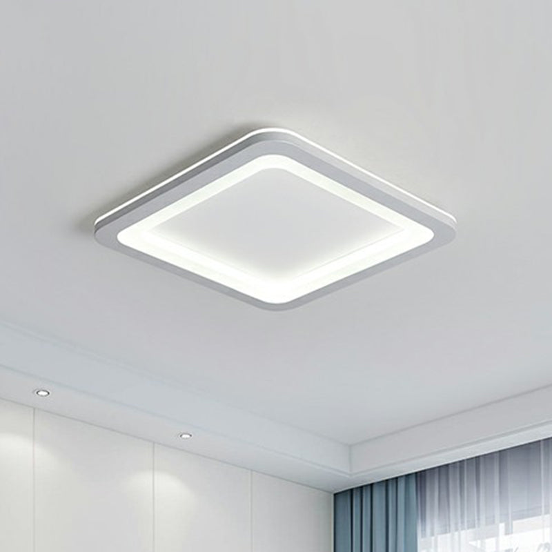 Witte Vierkante Ultradunne Flush Mount Lamp Minimalistische Acryl LED Plafond Licht voor Slaapkamer
