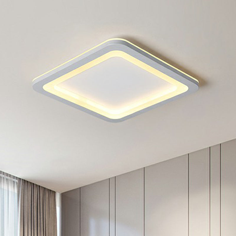 Witte Vierkante Ultradunne Flush Mount Lamp Minimalistische Acryl LED Plafond Licht voor Slaapkamer