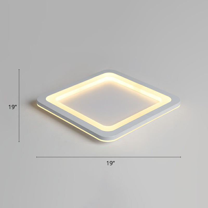 Witte Vierkante Ultradunne Flush Mount Lamp Minimalistische Acryl LED Plafond Licht voor Slaapkamer