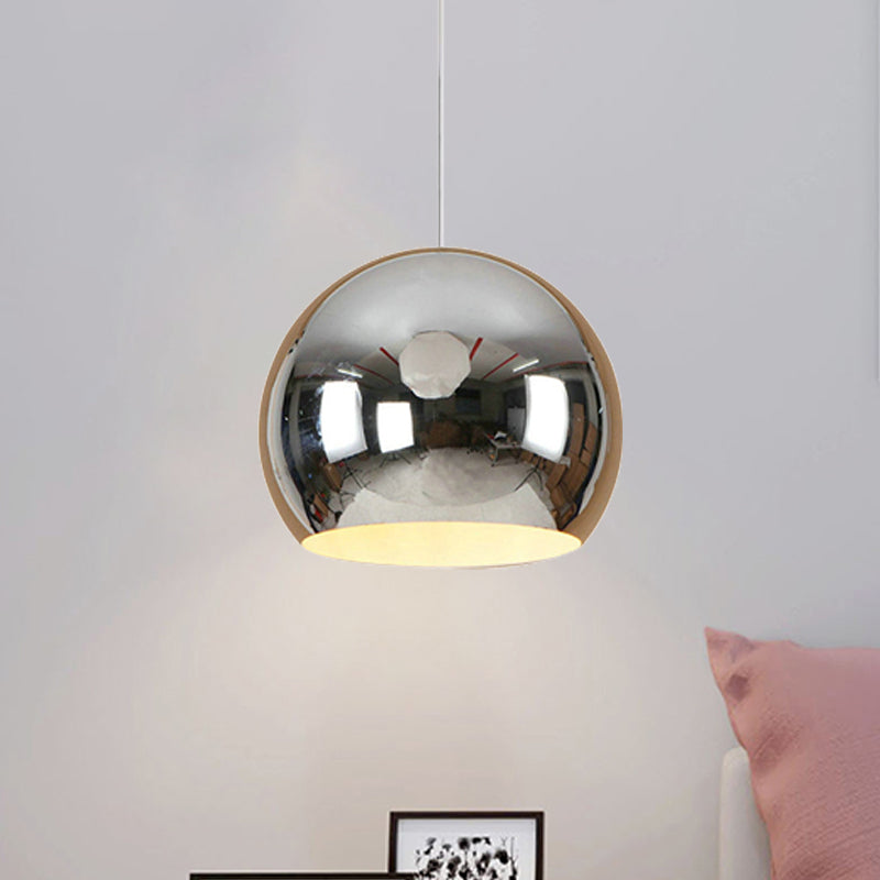 Globe Hanging Pendant Light Nordic Iron 1 Light Chrome/Rose Gold Hanging Ceiling Light