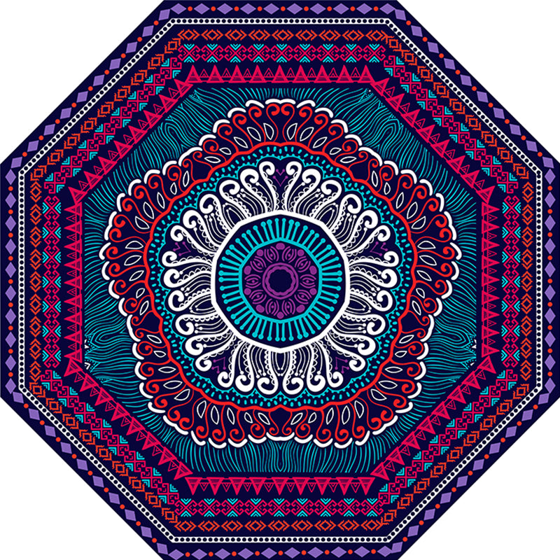 Fancy Geometric Print Rug Multi Colored Polyster Indoor Rug Easy Care Pet Friendly Washable Area Rug for Bedroom