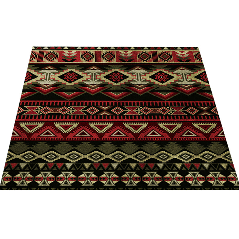 Boho-Chic Living Room Rug Multi Color Geometric Pattern Indoor Rug Anti-Slip Backing Easy Care Area Rug
