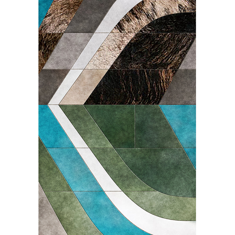 Tapis géométrique décontracté tapis multi-couleurs synthétique tapis intérieur non glissant la machine de support de la machine lavable