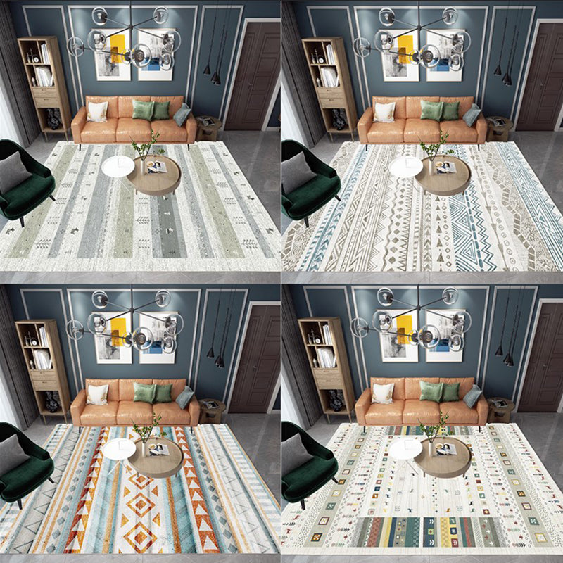 Tapis de tapis à imprimé abstrait multicolore Boho Rapis en intérieur Easy Care Animal Area Washable Area Papet pour chambre