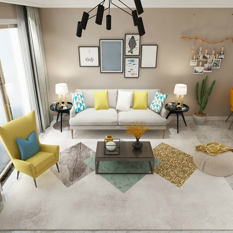 Eenvoud geometrisch print tapijt tapijt multi-colour polypropyleen gebied tapijt anti-slip machine wasbaar binnen tapijt voor salon