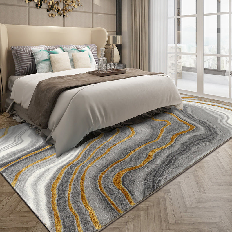 Minimalist Geometric Print Rug Multi Colored Polypropylene Area Carpet Non-Slip Backing Stain-Resistant Area Rug for Room