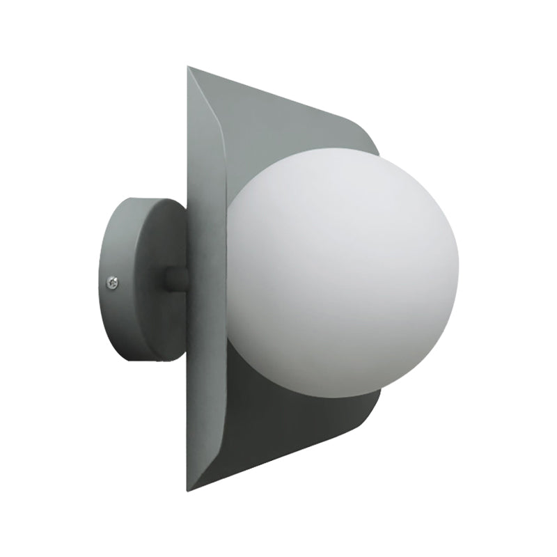 1 Light Orb Shade Wall Sconce Kids Metal Glass Sconce Light with Candy Color for Child Bedroom