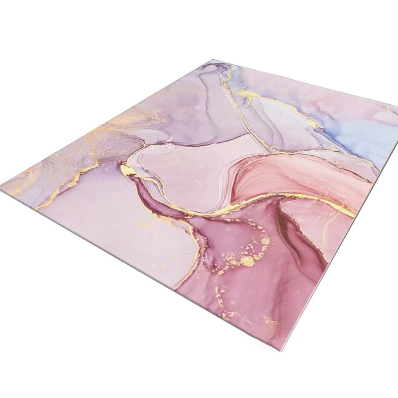 Casual Living Room Rug Multi-Color Abstract Printed Area Carpet Synthetics Non-Slip Backing Pet Friendly Indoor Rug