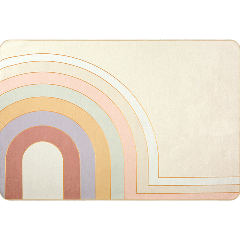 Modern Geometric Pattern Rug Multi Color Super Fiber Indoor Rug Non-Slip Backing Pet Friendly Area Carpet for Living Room