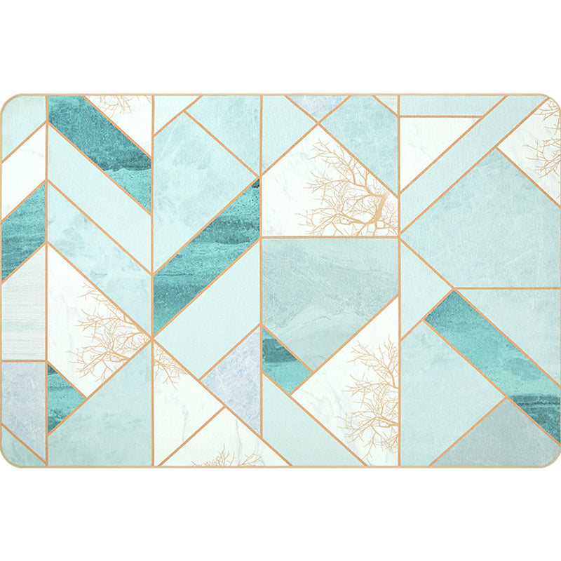 Modern Geometric Pattern Rug Multi Color Super Fiber Indoor Rug Non-Slip Backing Pet Friendly Area Carpet for Living Room