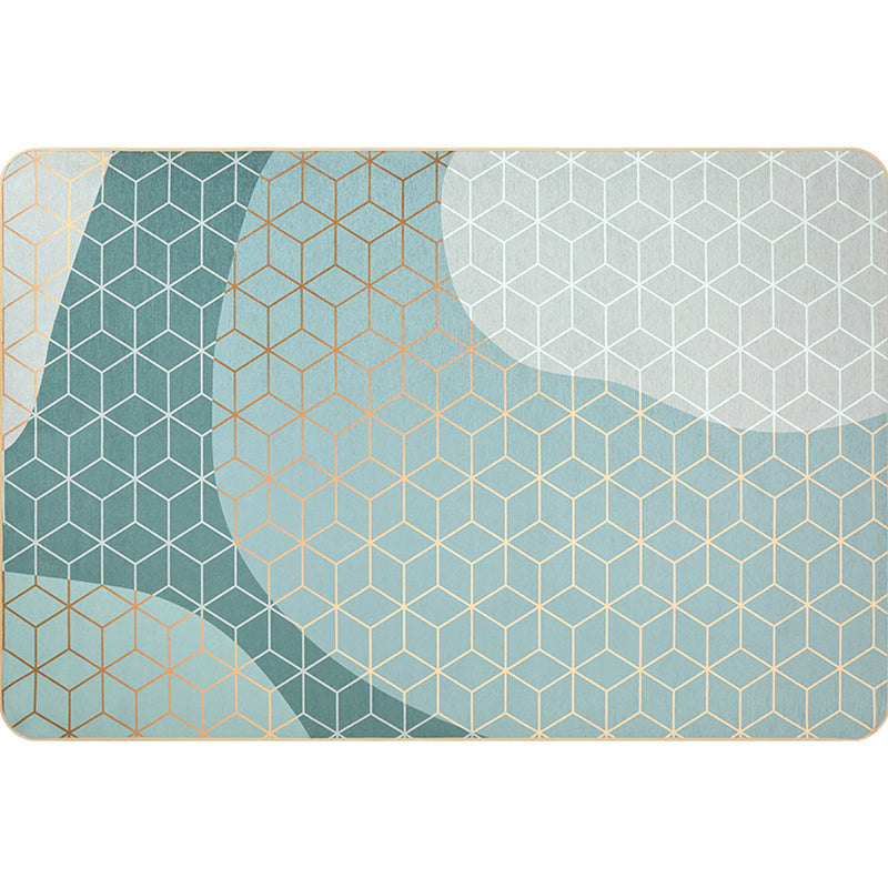 Modern Geometric Pattern Rug Multi Color Super Fiber Indoor Rug Non-Slip Backing Pet Friendly Area Carpet for Living Room